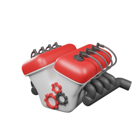 V 8 Engine  3D Icon