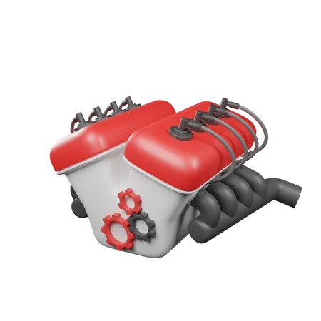 V 8 Engine  3D Icon