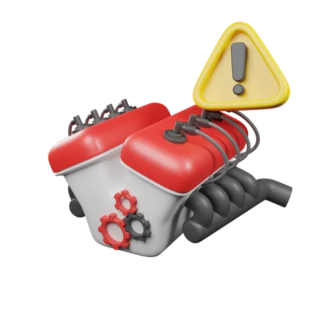 V 8 Engine Warning  3D Icon