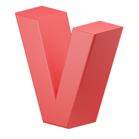 Alfabeto v  3D Icon