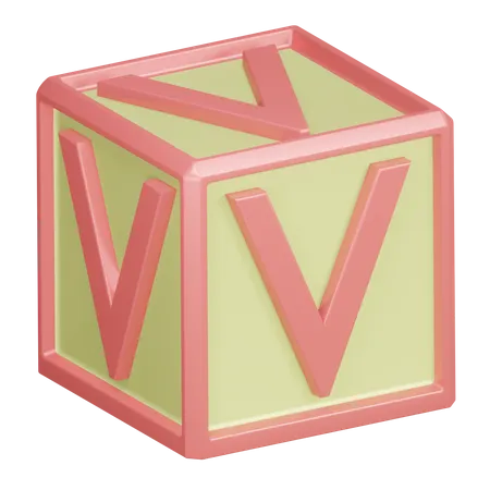 V letra del alfabeto  3D Icon