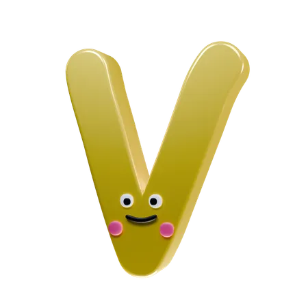 V-Alphabet  3D Icon