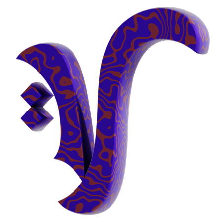 V Alphabet  3D Icon