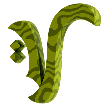 V Alphabet  3D Icon