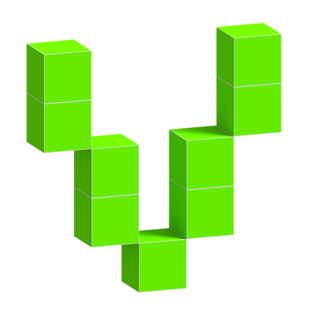 V Alphabet  3D Icon