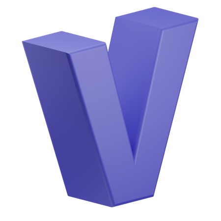 V Alphabet  3D Icon