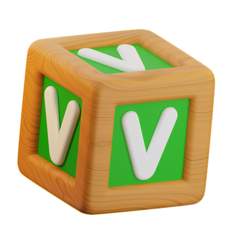 V Cube Block  3D Icon