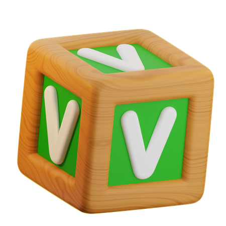 V Cube Block  3D Icon