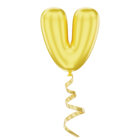 V Latter Balloon  3D Icon