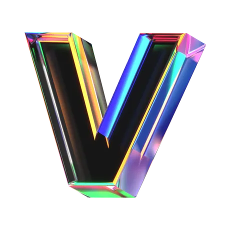 Letra v  3D Icon