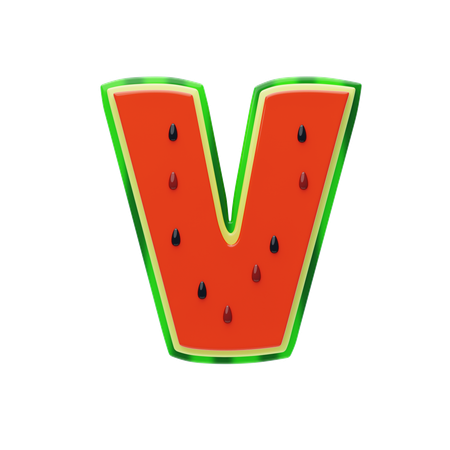 V Letter  3D Icon