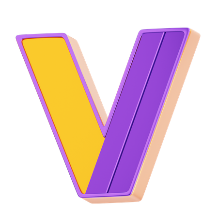 V Letter  3D Icon