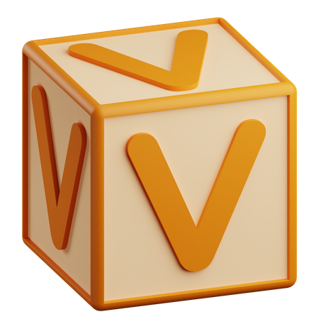 V Letter  3D Icon