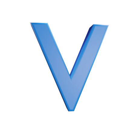 V Letter 3D Icon