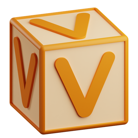 V Letter  3D Icon