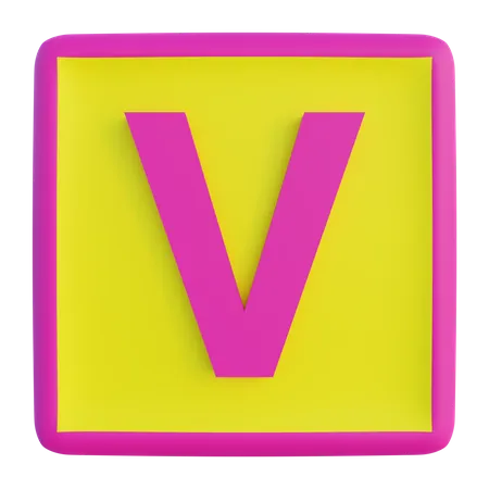 3 D V Letter With Isolated Background 3D Icon