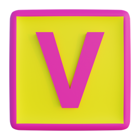 V lettre  3D Icon