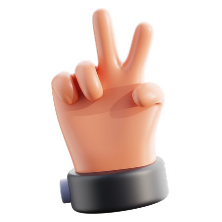 Gesto de mano con signo v  3D Icon