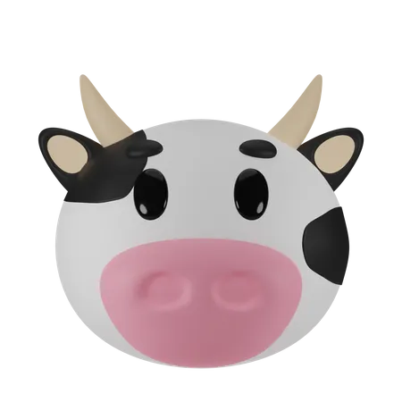 Emoji De Cabeza De Animal 3 D De Vaca 3D Icon