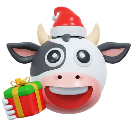 Vaca celebrando la navidad  3D Icon