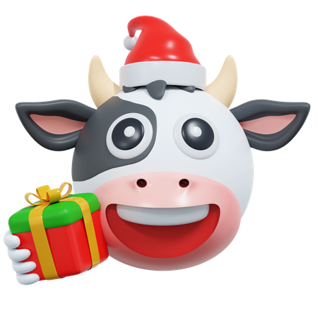 Vaca comemorando o natal  3D Icon