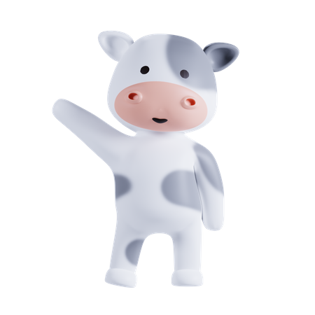 Vaca diga olá  3D Illustration