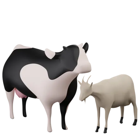 Vaca e cabra  3D Icon