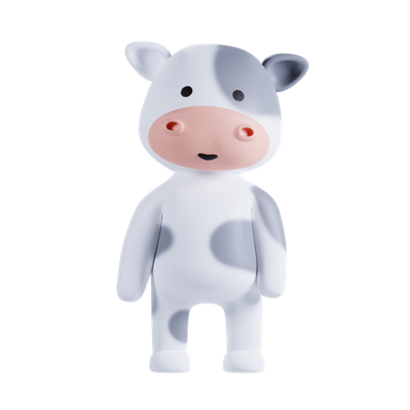 Linda pose de vaca  3D Illustration