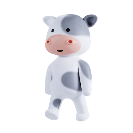 Linda pose de vaca  3D Illustration