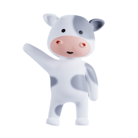 Vaca saluda  3D Illustration