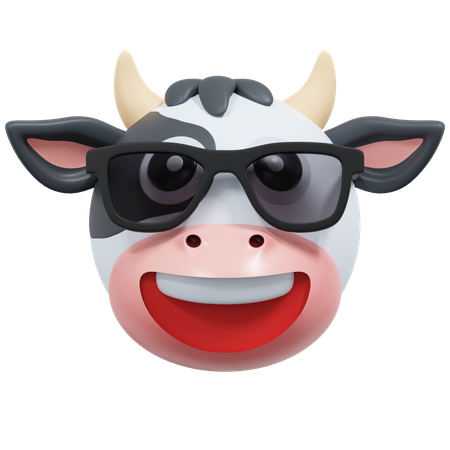 Vaca usa óculos pretos  3D Icon