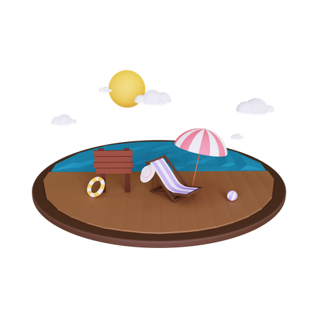 Vacaciones de verano  3D Illustration