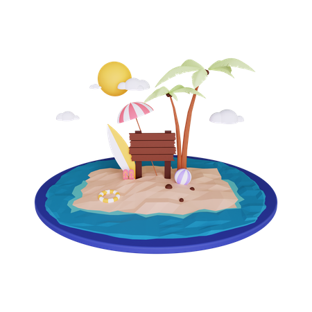 Vacaciones de verano  3D Illustration