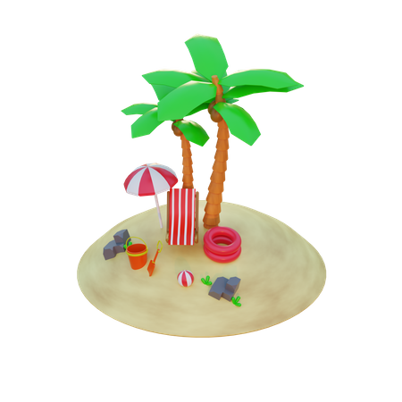 Vacaciones de verano  3D Illustration