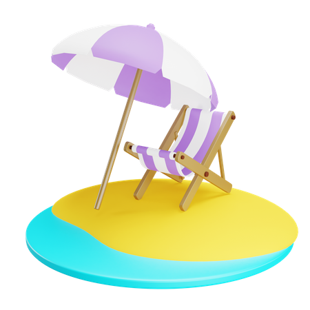 Vacances à la plage  3D Icon