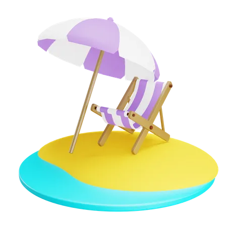 Vacances à la plage  3D Icon