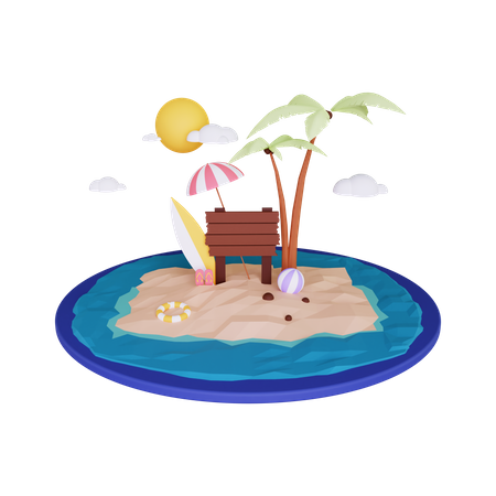 Vacances d'été  3D Illustration