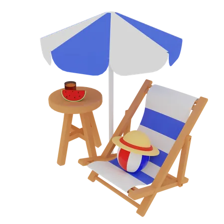 Vacances d'été  3D Illustration