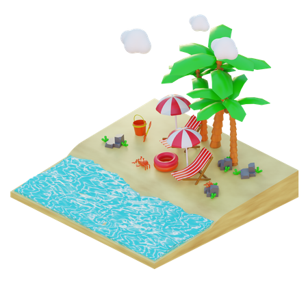 Vacances d'été  3D Illustration