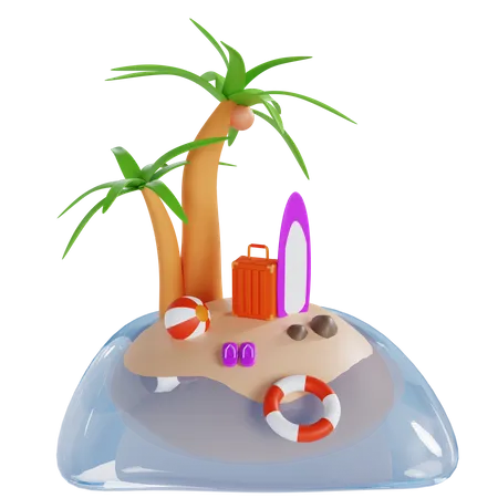 Vacances d'été  3D Illustration