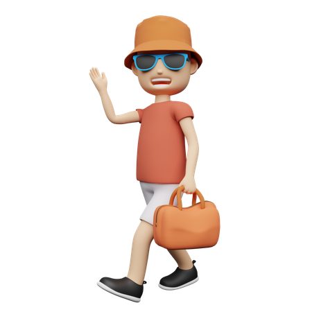 Vacationer enjoying his vacation holidays  3D Illustration