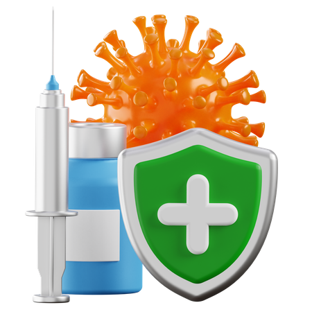Vaccin contre le corona virus  3D Illustration