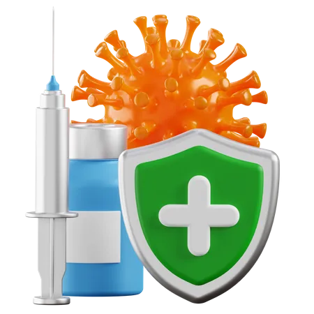 Vaccin contre le corona virus  3D Illustration