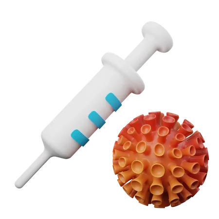 Vaccin corona et seringue  3D Illustration