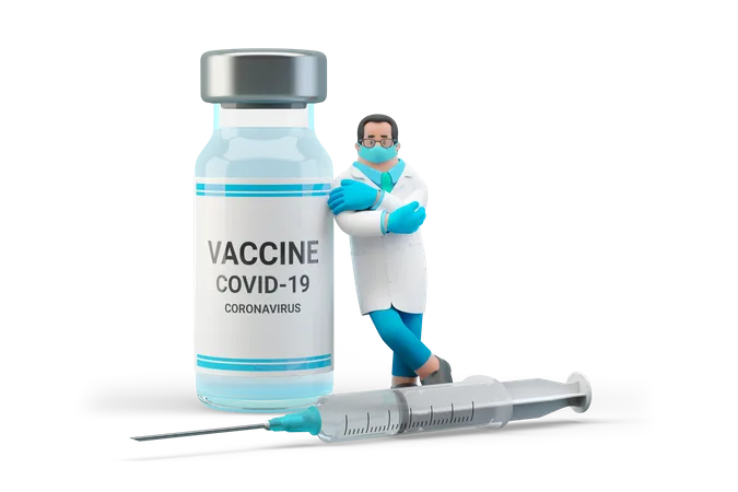 Vaccin contre le covid-19  3D Illustration