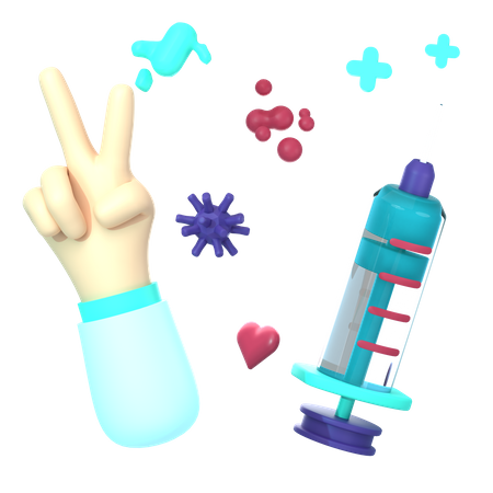 Vaccin deux fois  3D Icon