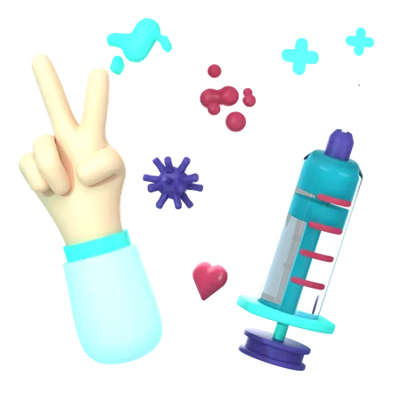 Vaccin deux fois  3D Icon