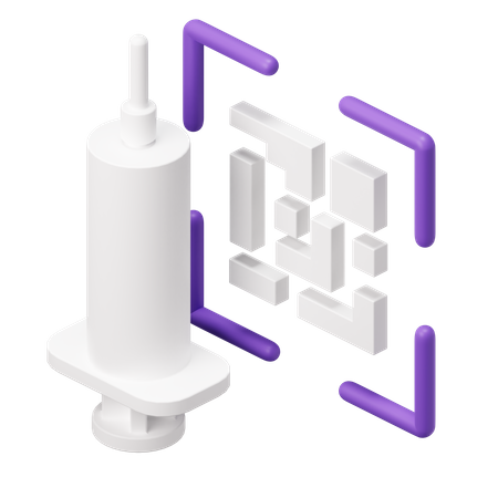 Code QR du vaccin  3D Illustration