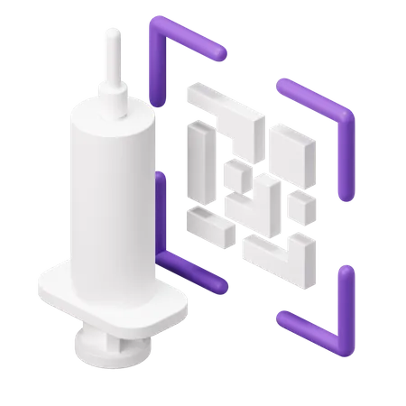 Code QR du vaccin  3D Illustration