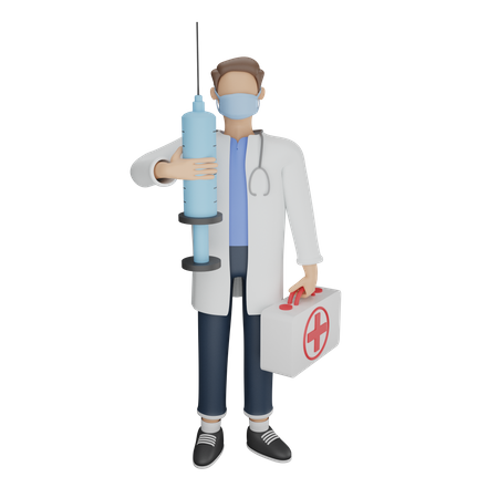 Vaccination 3D Illustration